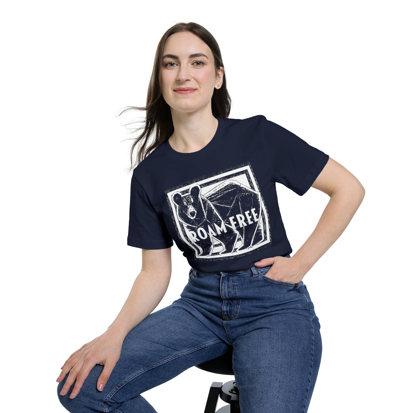 The Powerful Bear Tee - USA-Made Unisex Short-Sleeve Crew Neck Tee - ROAMfree Outdoor Apparel & Merch