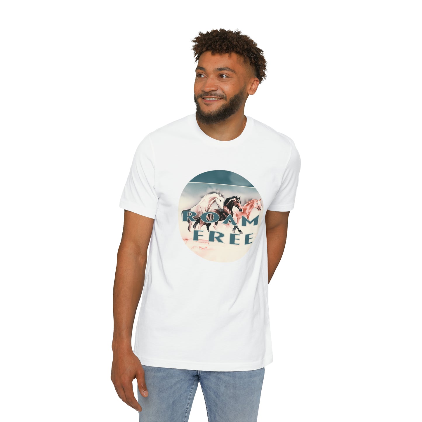Horses Roam free - USA-Made Unisex Vintage Graphic Tee - ROAMfree Outdoor Apparel & Merch