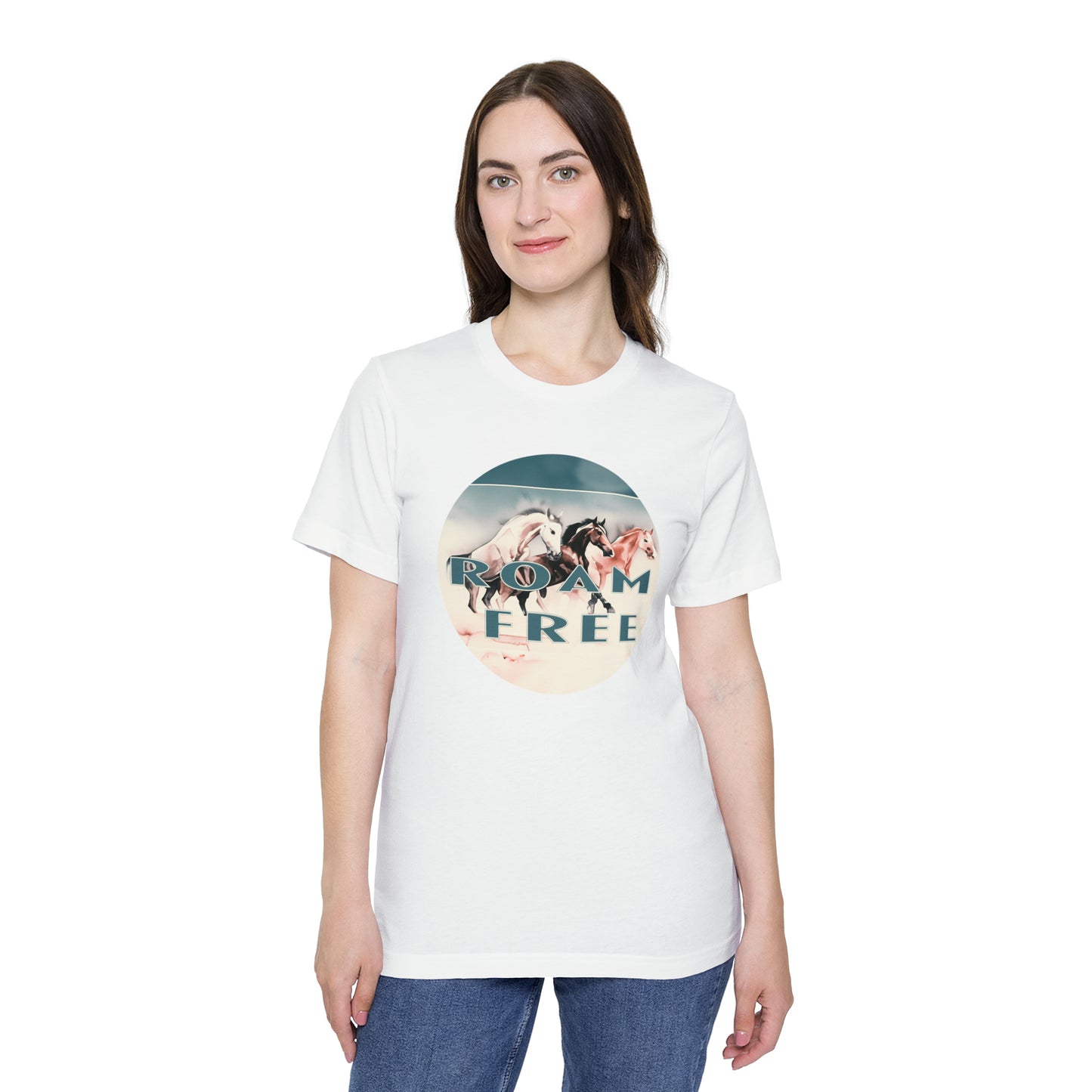 Horses Roam free - USA-Made Unisex Vintage Graphic Tee - ROAMfree Outdoor Apparel & Merch