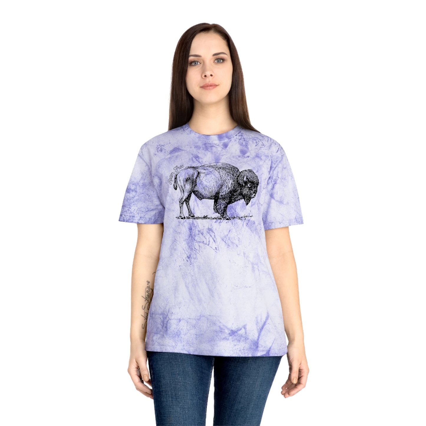 American Bison - Unisex Color Blast Tie Dye T-Shirt - ROAMfree Outdoor Apparel