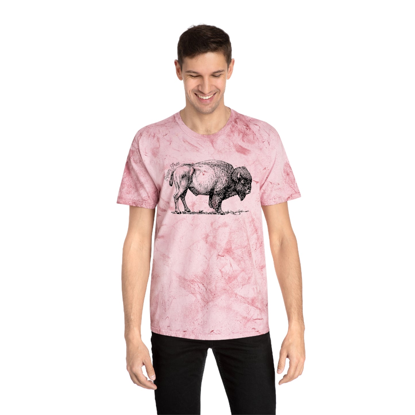 American Bison - Unisex Color Blast Tie Dye T-Shirt - ROAMfree Outdoor Apparel