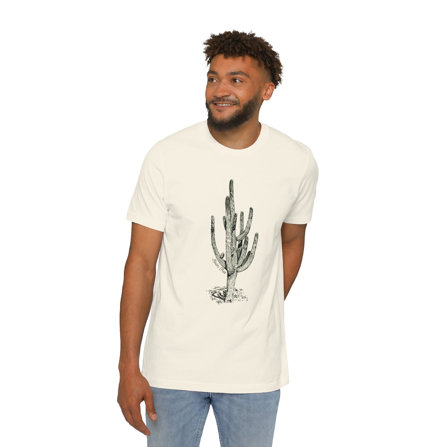 Saguaro Cactus Graphic Tee - USA-Made Unisex Short-Sleeve Crew Neck Tee - ROAMfree Outdoor Apparel & Merch