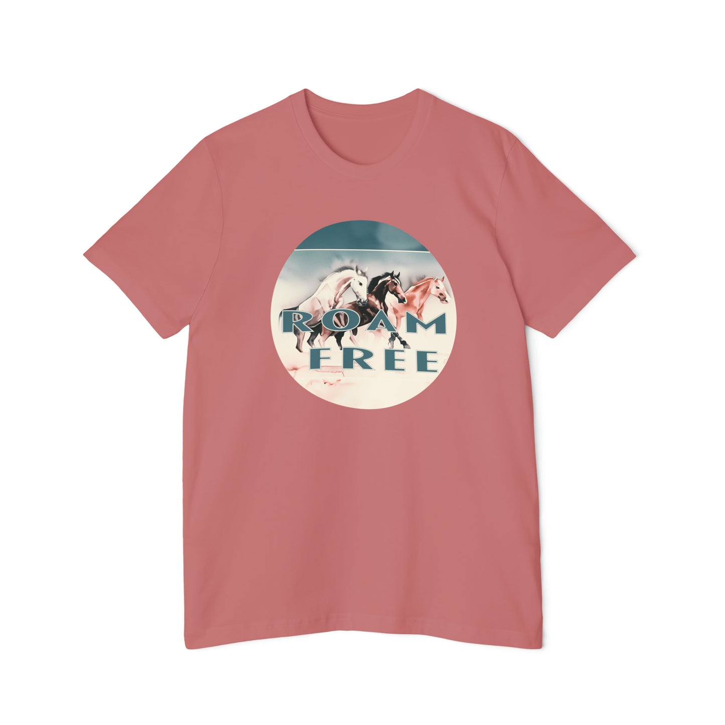 Horses Roam free - USA-Made Unisex Vintage Graphic Tee - ROAMfree Outdoor Apparel & Merch