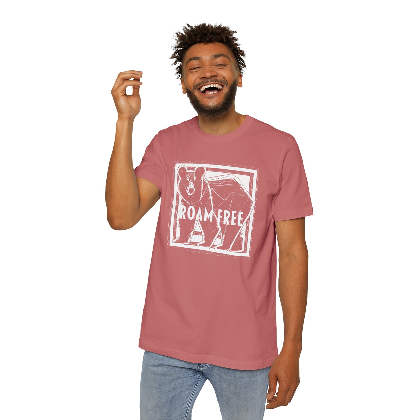 The Powerful Bear Tee - USA-Made Unisex Short-Sleeve Crew Neck Tee - ROAMfree Outdoor Apparel & Merch
