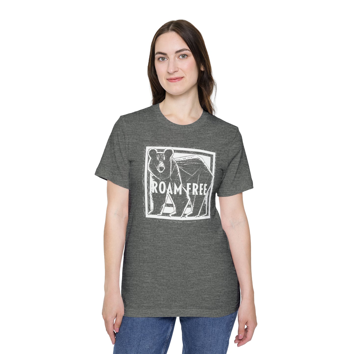 The Powerful Bear Tee - USA-Made Unisex Short-Sleeve Crew Neck Tee - ROAMfree Outdoor Apparel & Merch