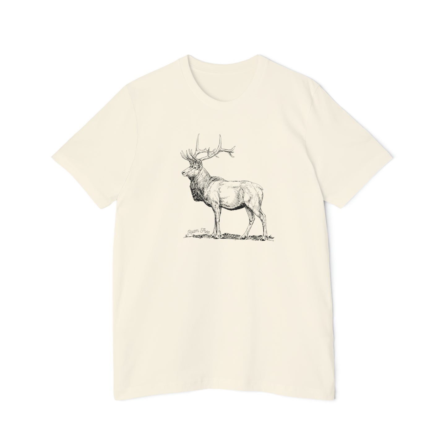 The Majestic Elk Tee - USA-Made Unisex Graphic Tee - ROAMfree Outdoor Apparel & Merch