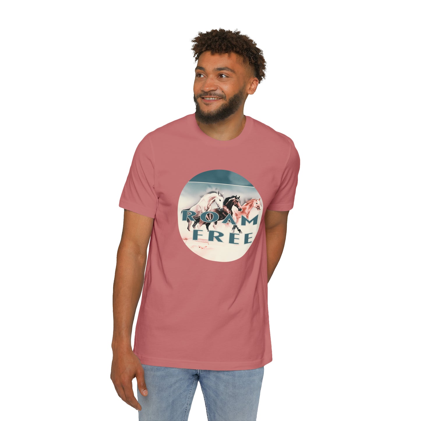 Horses Roam free - USA-Made Unisex Vintage Graphic Tee - ROAMfree Outdoor Apparel & Merch