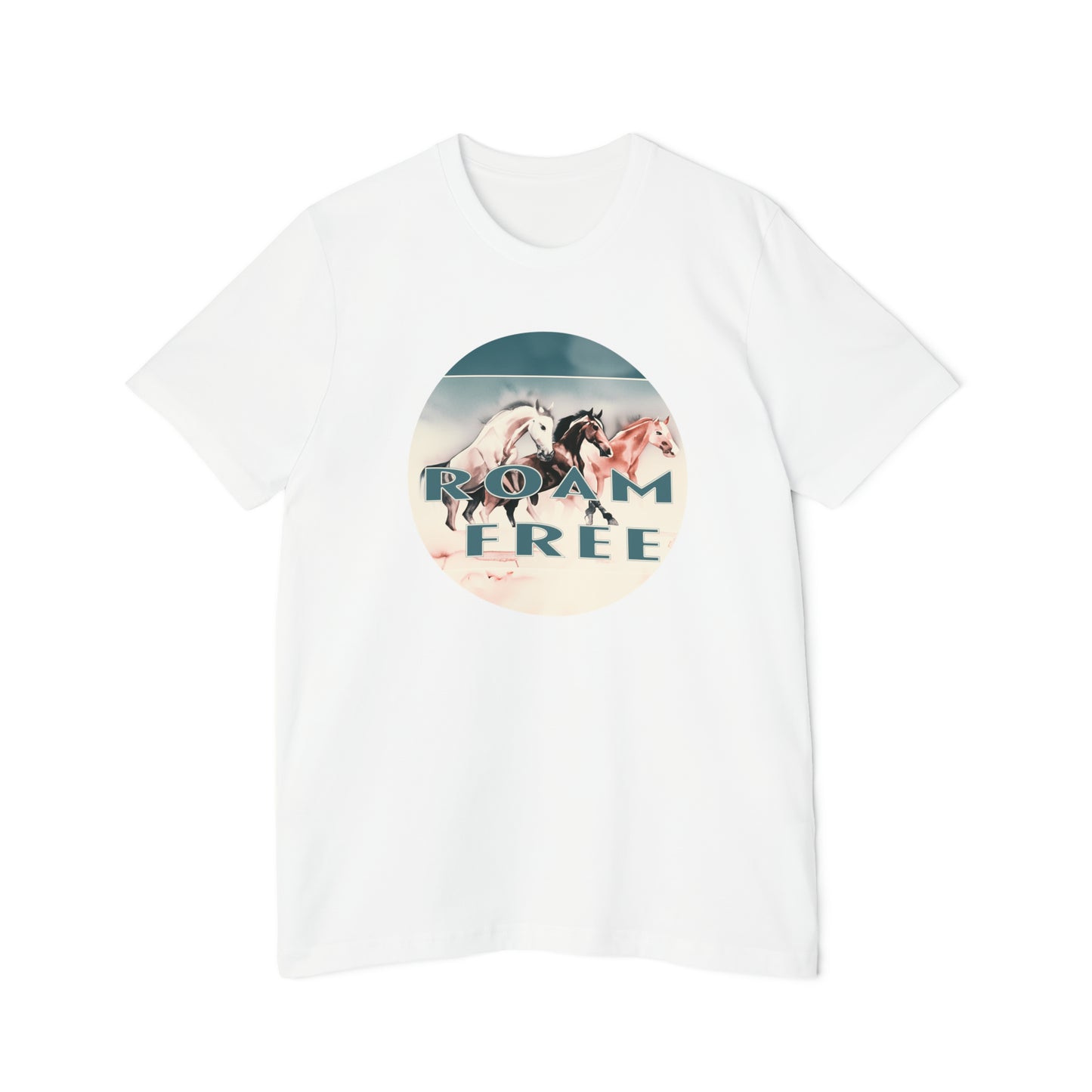 Horses Roam free - USA-Made Unisex Vintage Graphic Tee - ROAMfree Outdoor Apparel & Merch