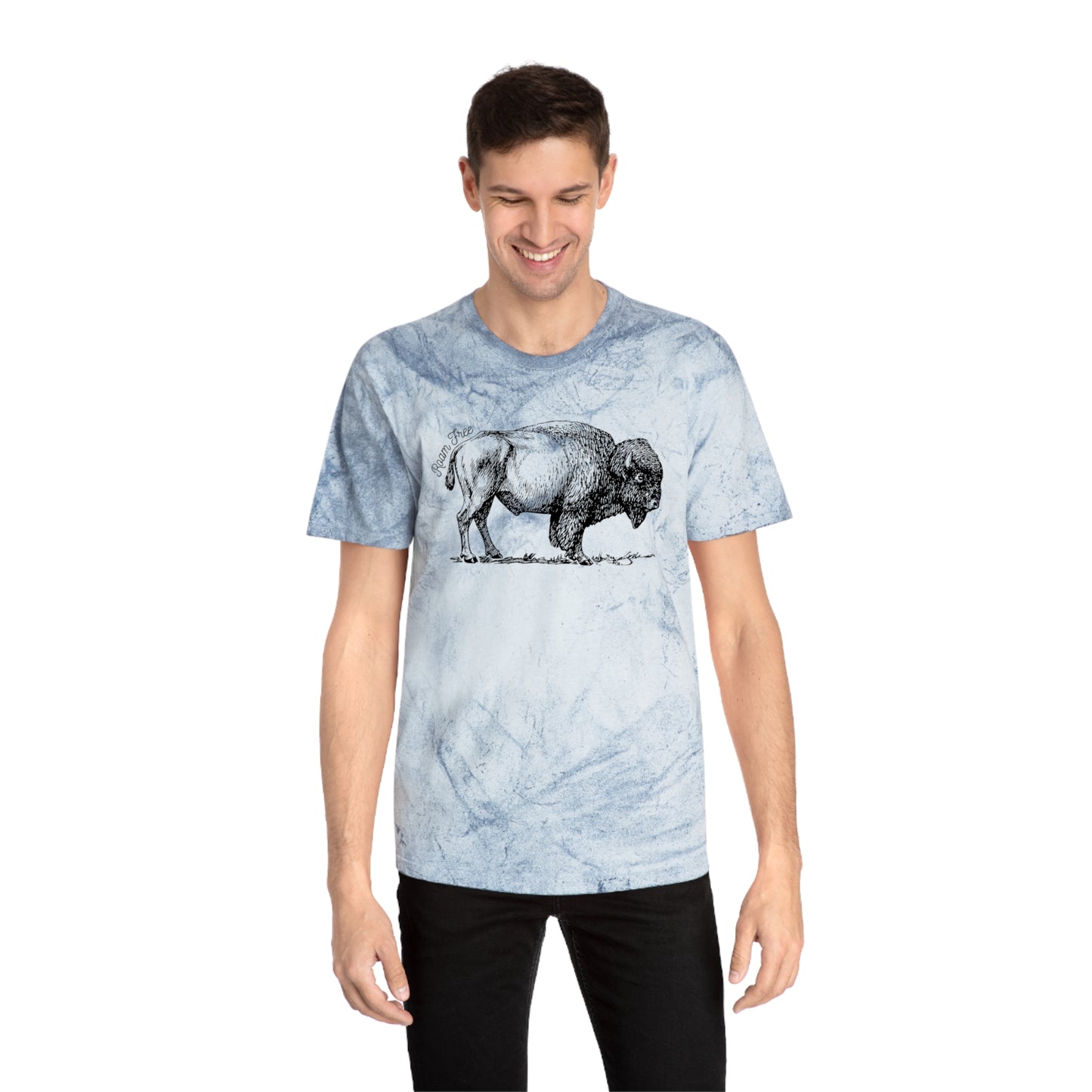 American Bison - Unisex Color Blast Tie Dye T-Shirt - ROAMfree Outdoor Apparel
