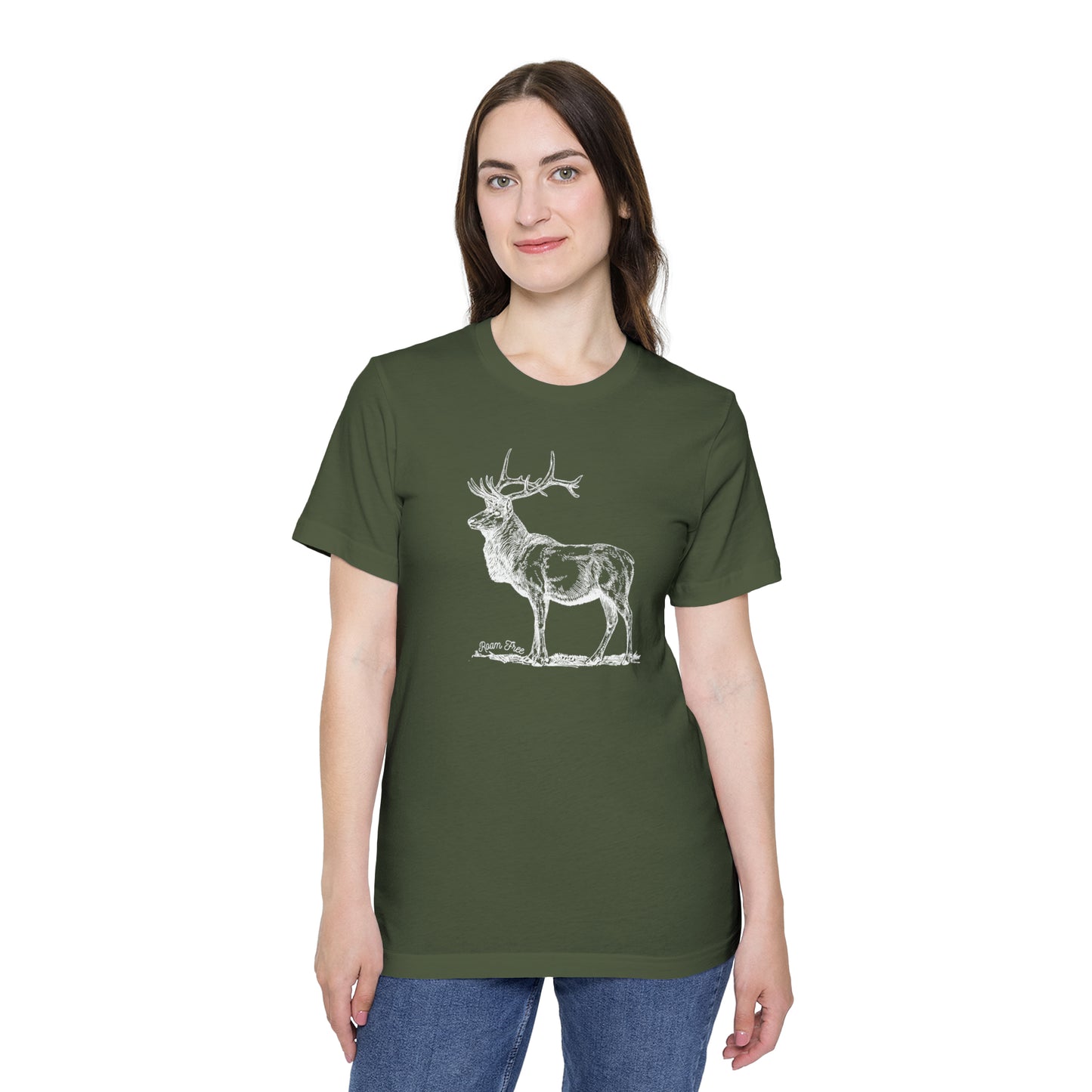 The Majestic Elk Tee - USA-Made Unisex Graphic Tee - ROAMfree Outdoor Apparel & Merch
