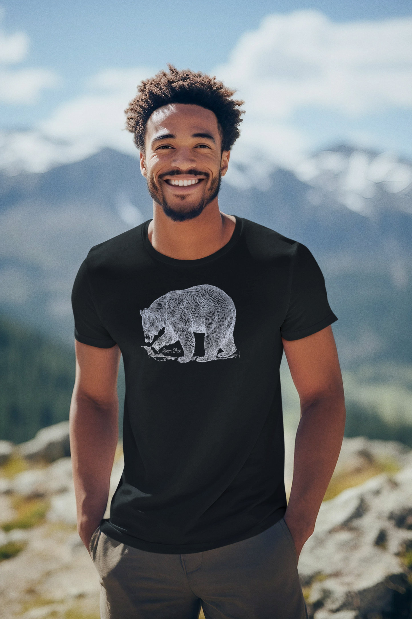 Black Bear Vintage Tee - USA-Made Unisex Graphic Tee - ROAMfree Outdoor Apparel & Merch