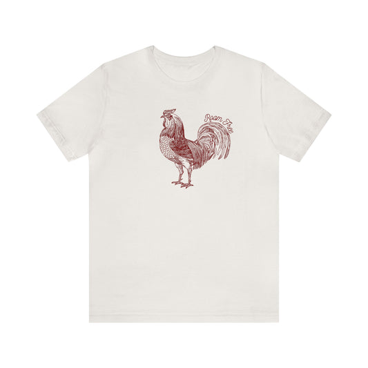 Vintage Rooster Graphic Tee - Unisex Jersey Style Short Sleeve Tee by ROAMfree Outdoor Apparel