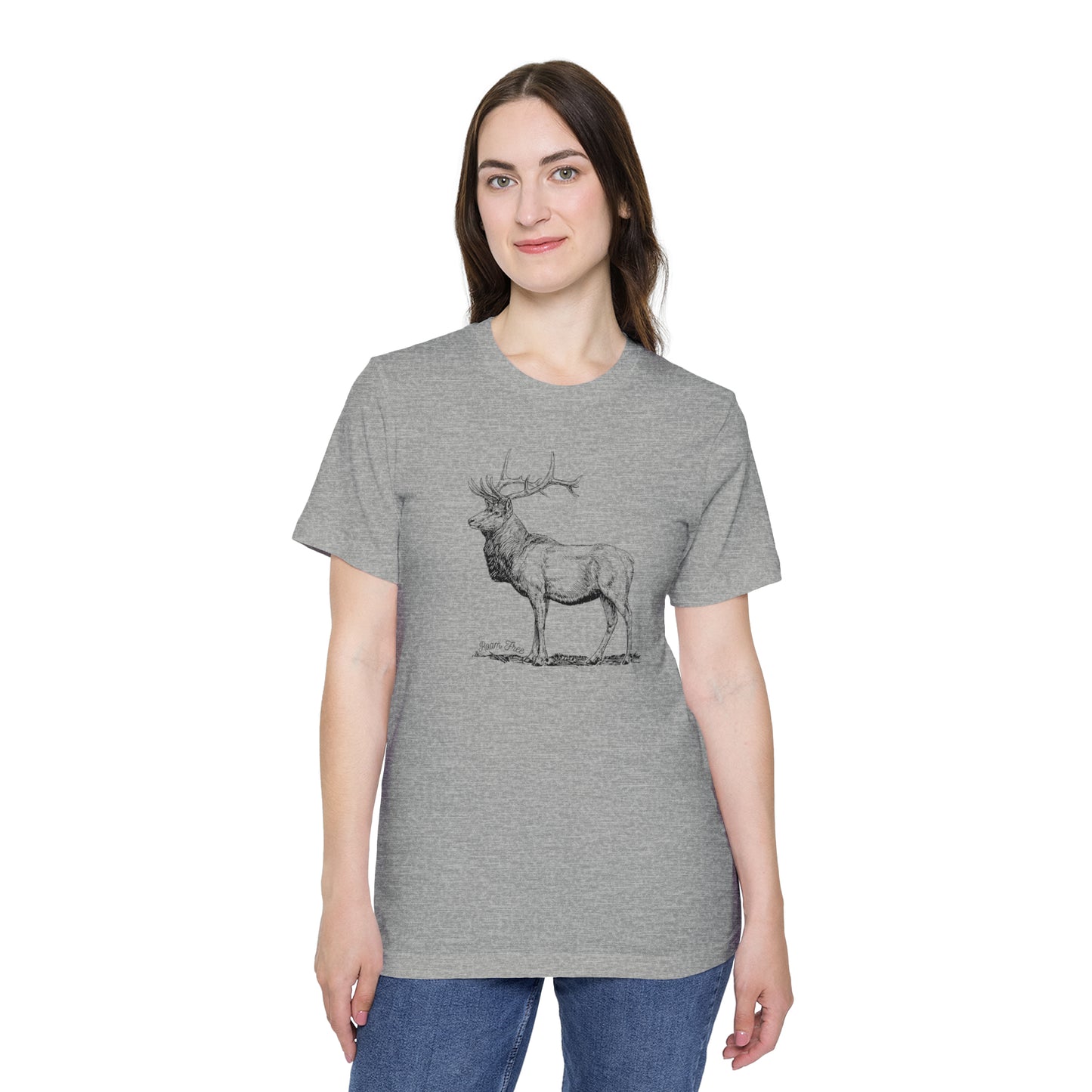 The Majestic Elk Tee - USA-Made Unisex Graphic Tee - ROAMfree Outdoor Apparel & Merch