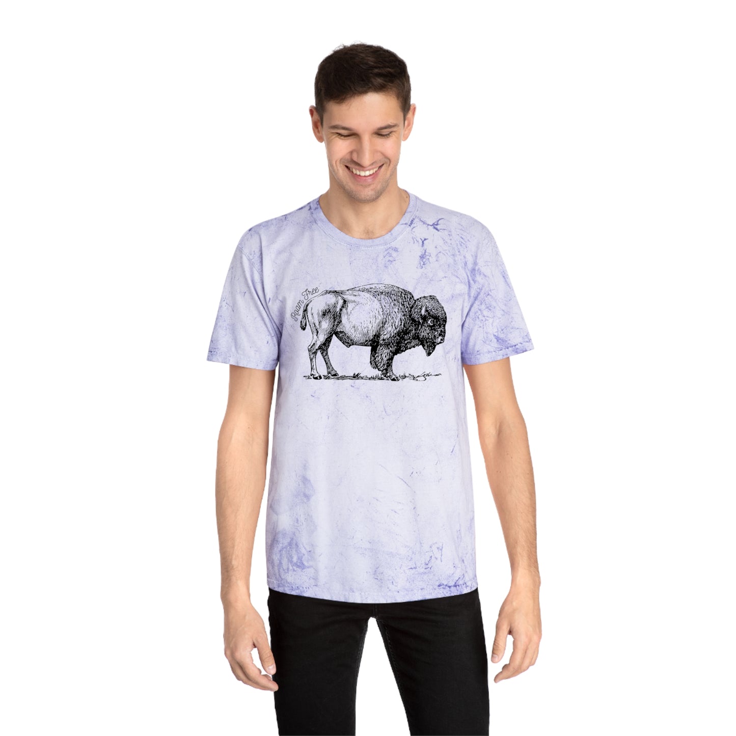 American Bison - Unisex Color Blast Tie Dye T-Shirt - ROAMfree Outdoor Apparel