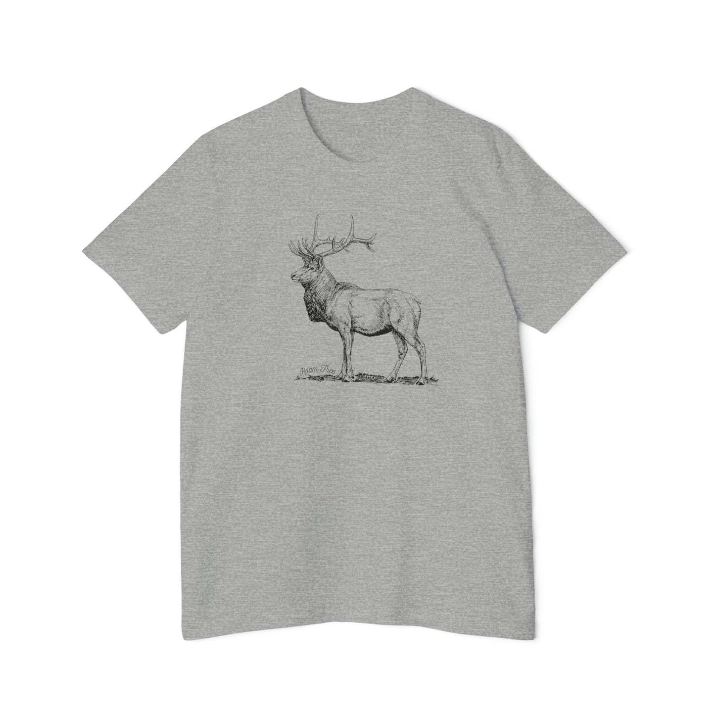 The Majestic Elk Tee - USA-Made Unisex Graphic Tee - ROAMfree Outdoor Apparel & Merch