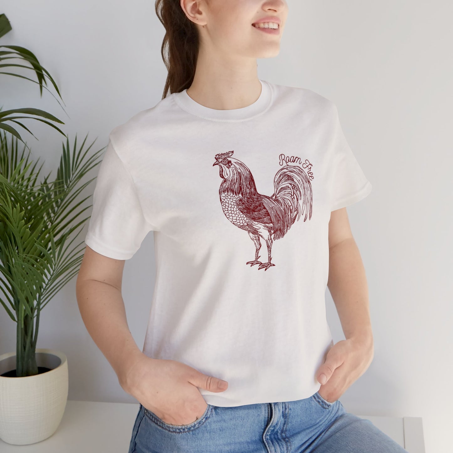 Vintage Rooster Graphic Tee - Unisex Jersey Style Short Sleeve Tee by ROAMfree Outdoor Apparel
