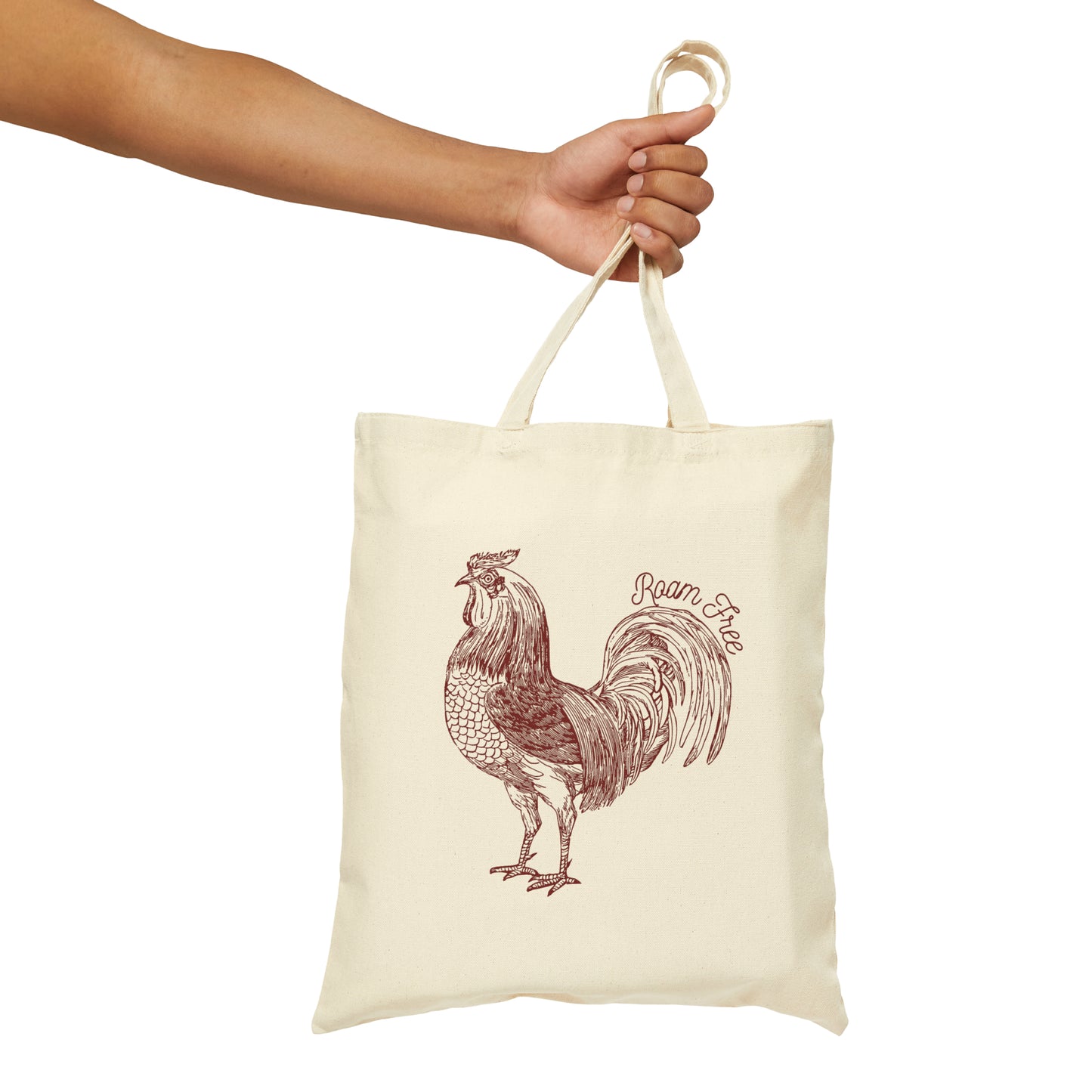 Roam Free Rooster, Hen and Chicks - Cotton Canvas Tote Bag - ROAMfree Outdoor Apparel & Supply Co.