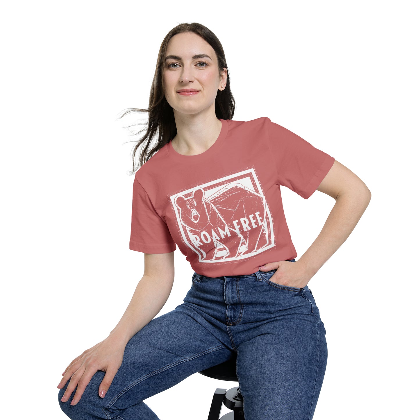 The Powerful Bear Tee - USA-Made Unisex Short-Sleeve Crew Neck Tee - ROAMfree Outdoor Apparel & Merch