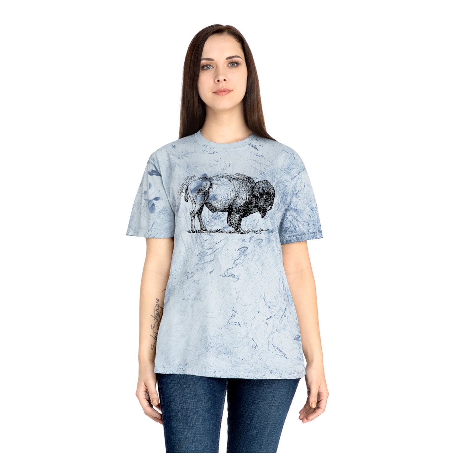 American Bison - Unisex Color Blast Tie Dye T-Shirt - ROAMfree Outdoor Apparel