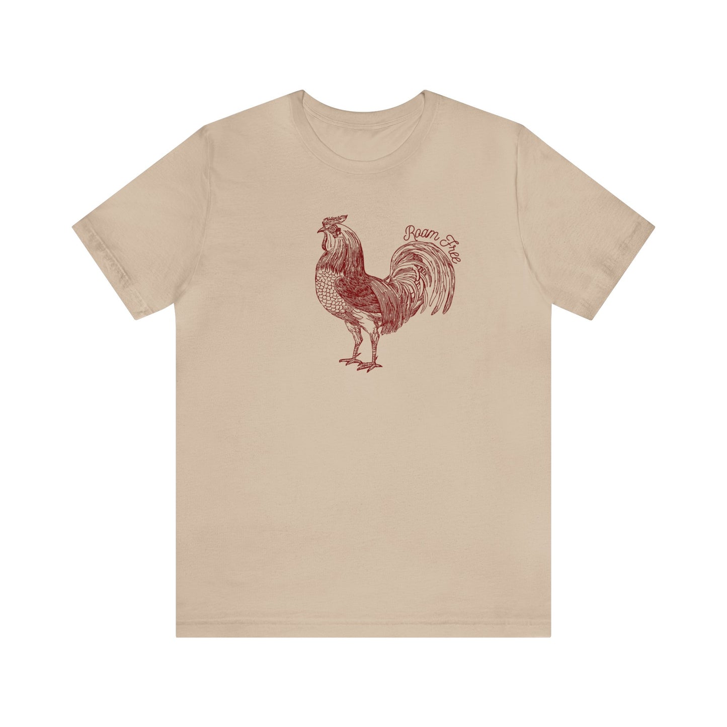 Vintage Rooster Graphic Tee - Unisex Jersey Style Short Sleeve Tee by ROAMfree Outdoor Apparel