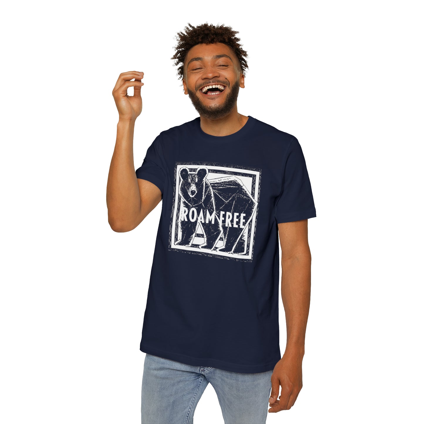 The Powerful Bear Tee - USA-Made Unisex Short-Sleeve Crew Neck Tee - ROAMfree Outdoor Apparel & Merch