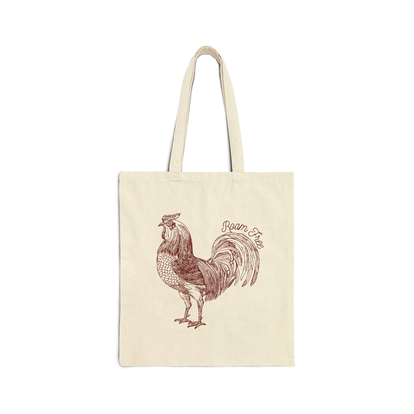 Roam Free Rooster, Hen and Chicks - Cotton Canvas Tote Bag - ROAMfree Outdoor Apparel & Supply Co.