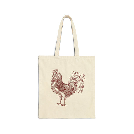 Roam Free Rooster, Hen and Chicks - Cotton Canvas Tote Bag - ROAMfree Outdoor Apparel & Supply Co.