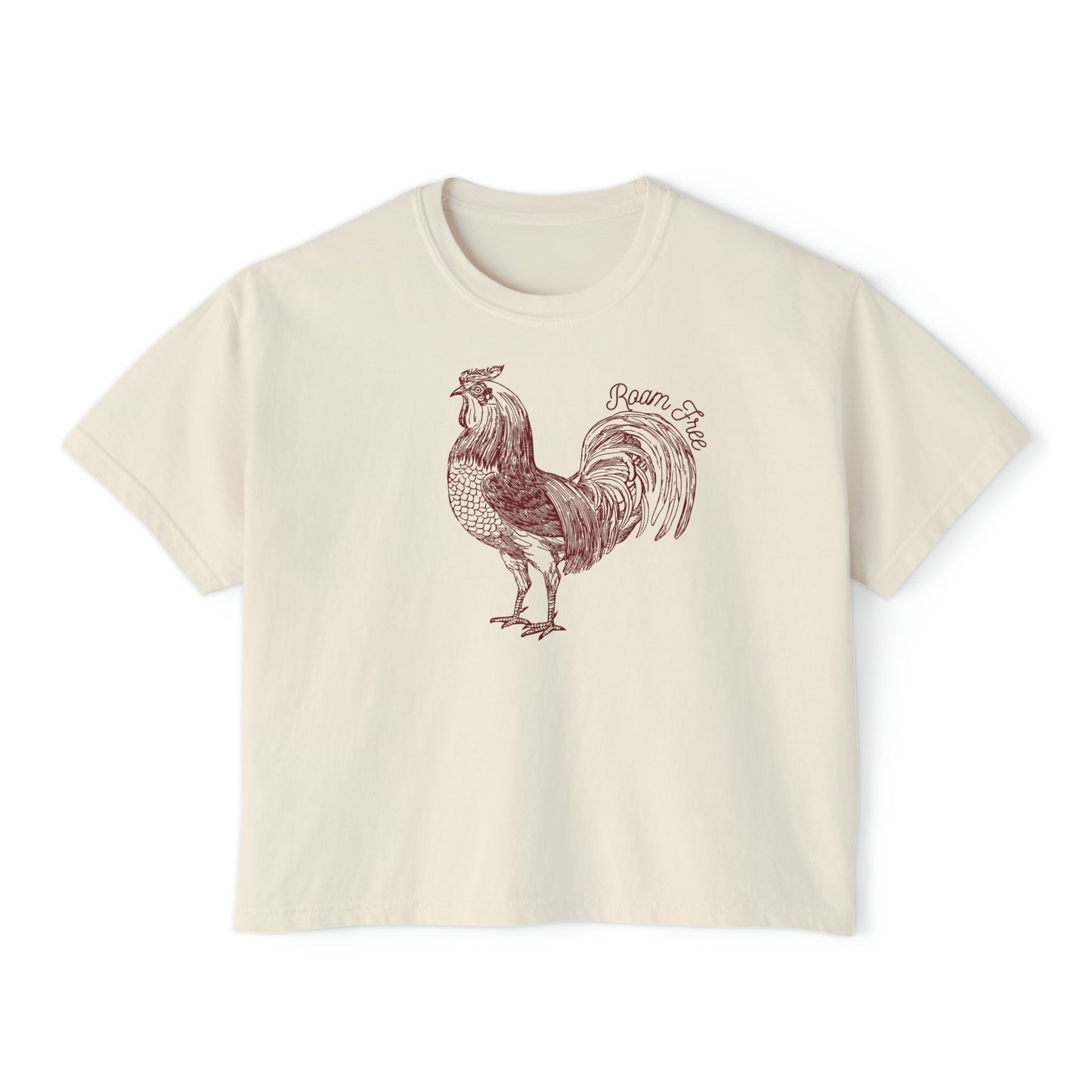 Rooster - Women's Boxy Crop Tee - ROAMfree Outdoor Apparel & Merch