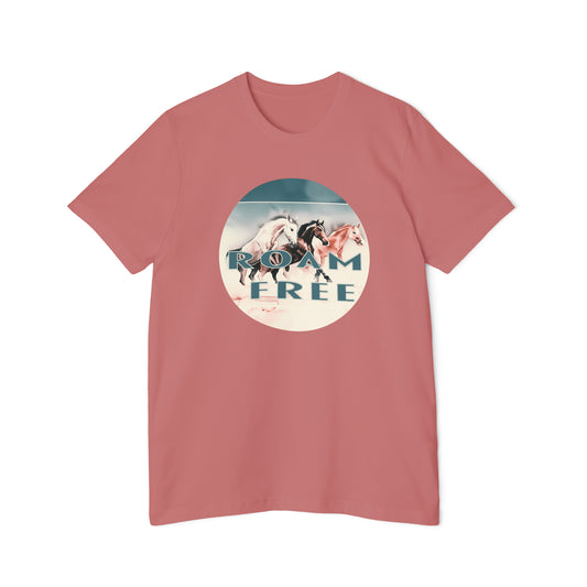 Horses Roam free - USA-Made Unisex Vintage Graphic Tee - ROAMfree Outdoor Apparel & Merch
