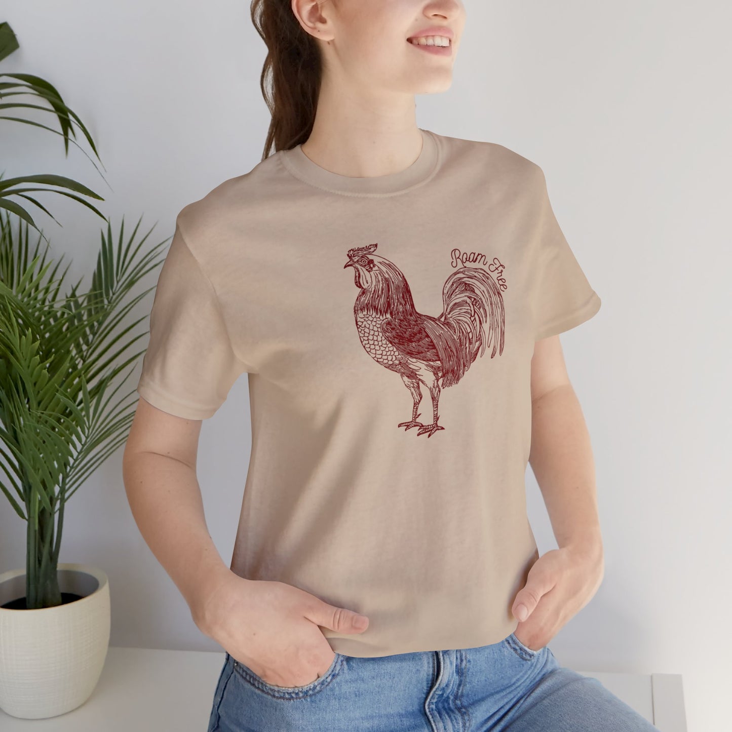 Vintage Rooster Graphic Tee - Unisex Jersey Style Short Sleeve Tee by ROAMfree Outdoor Apparel