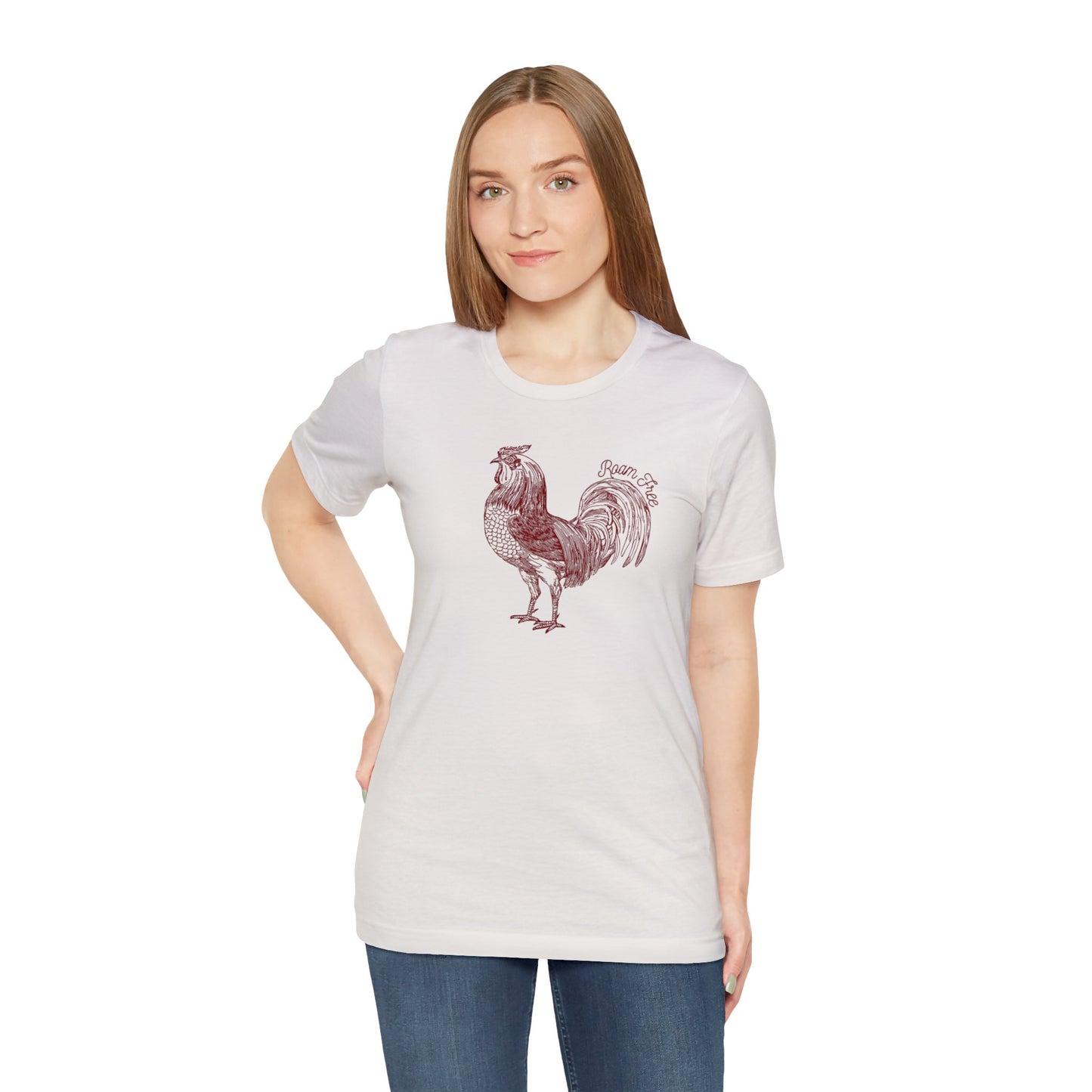 Vintage Rooster Graphic Tee - Unisex Jersey Style Short Sleeve Tee by ROAMfree Outdoor Apparel