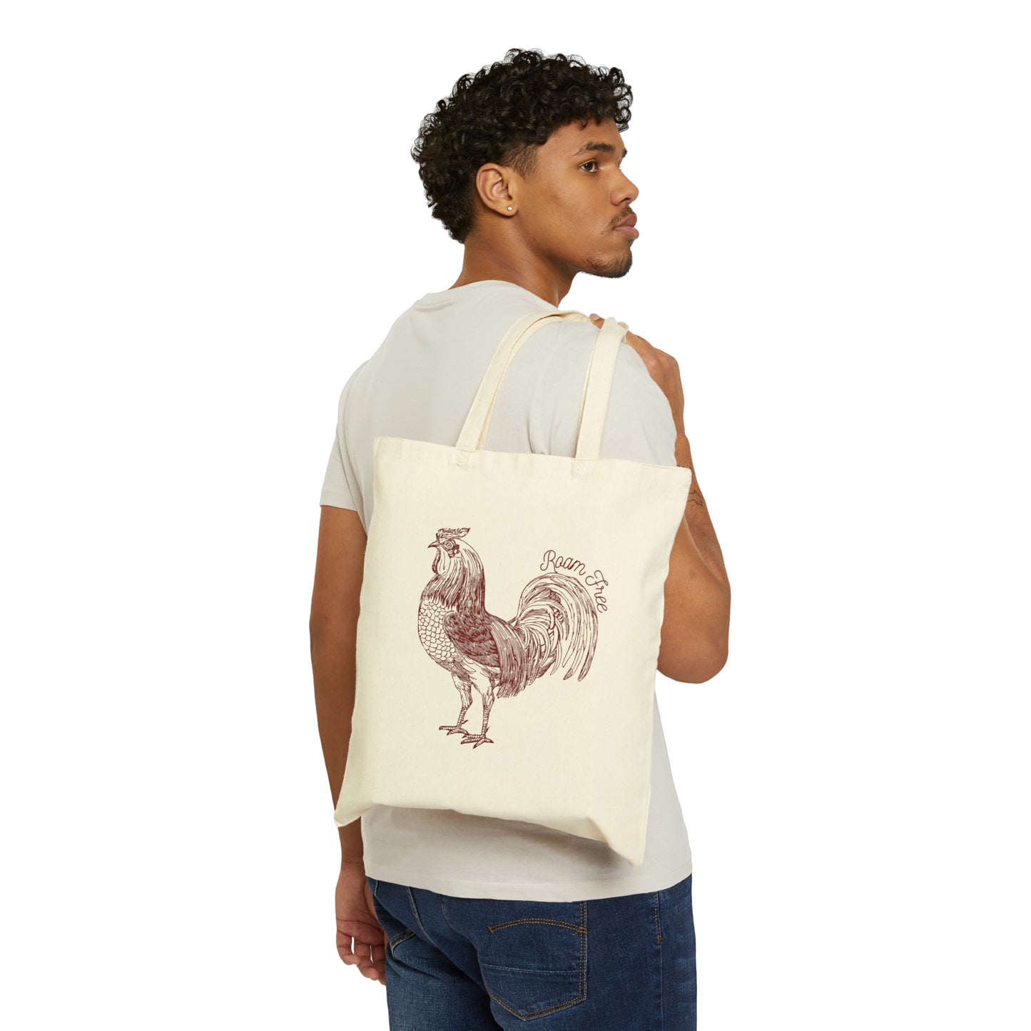 Roam Free Rooster, Hen and Chicks - Cotton Canvas Tote Bag - ROAMfree Outdoor Apparel & Supply Co.