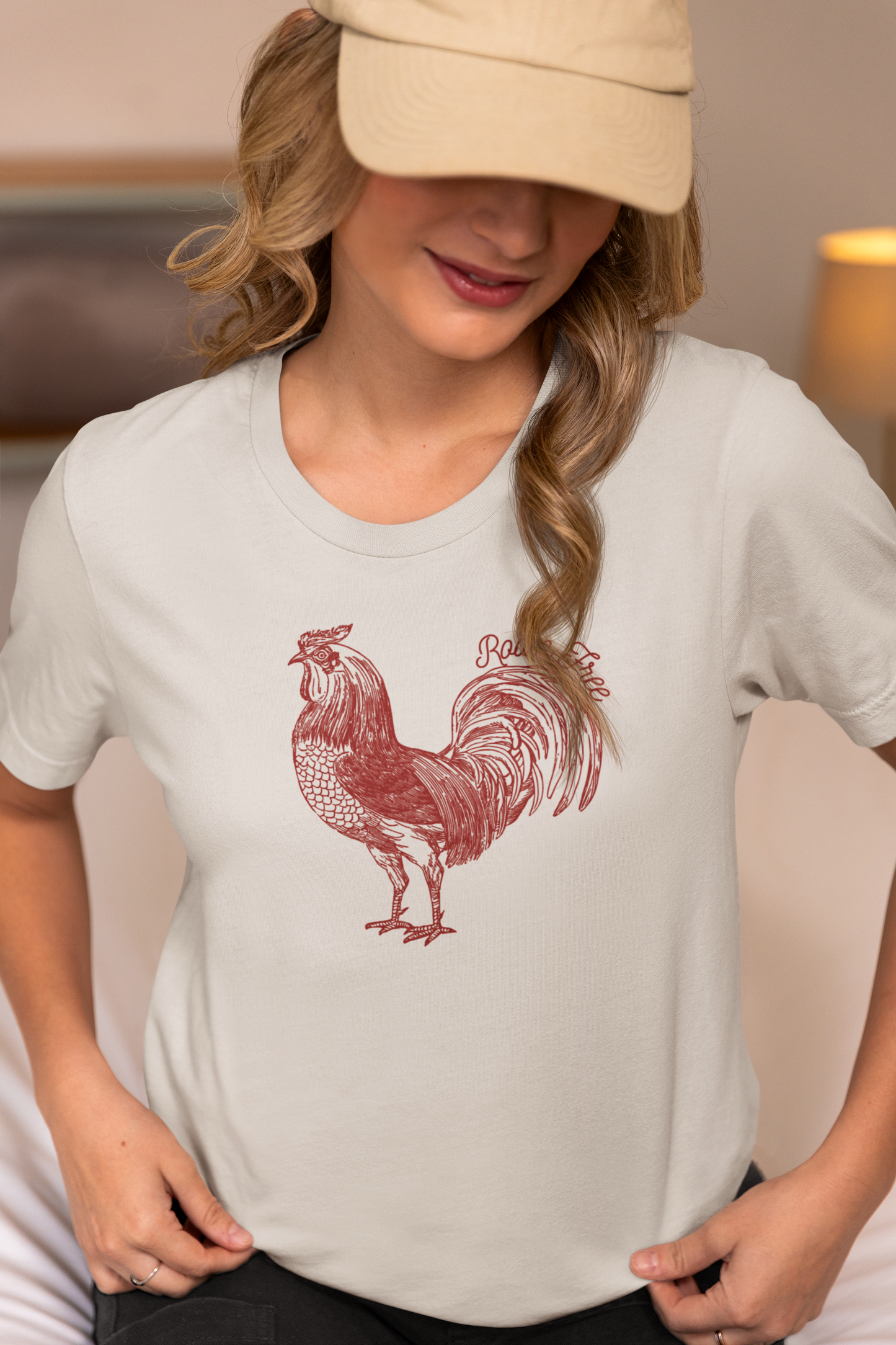 Vintage Rooster Graphic Tee - Unisex Jersey Style Short Sleeve Tee by ROAMfree Outdoor Apparel